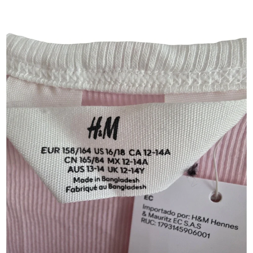 HM Kids Pink New York‎ Long Island Ribbed Cami Mini Dress Size 16 18 Years